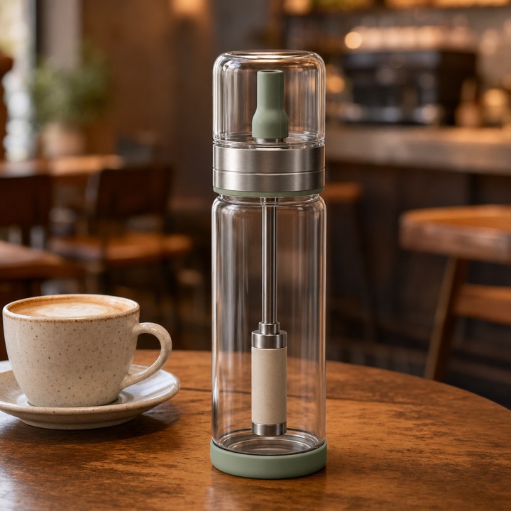 Sift bottle on a counter with greenery