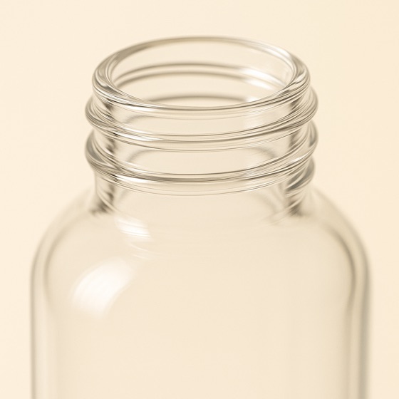 Close-up of the borosilicate glass rim